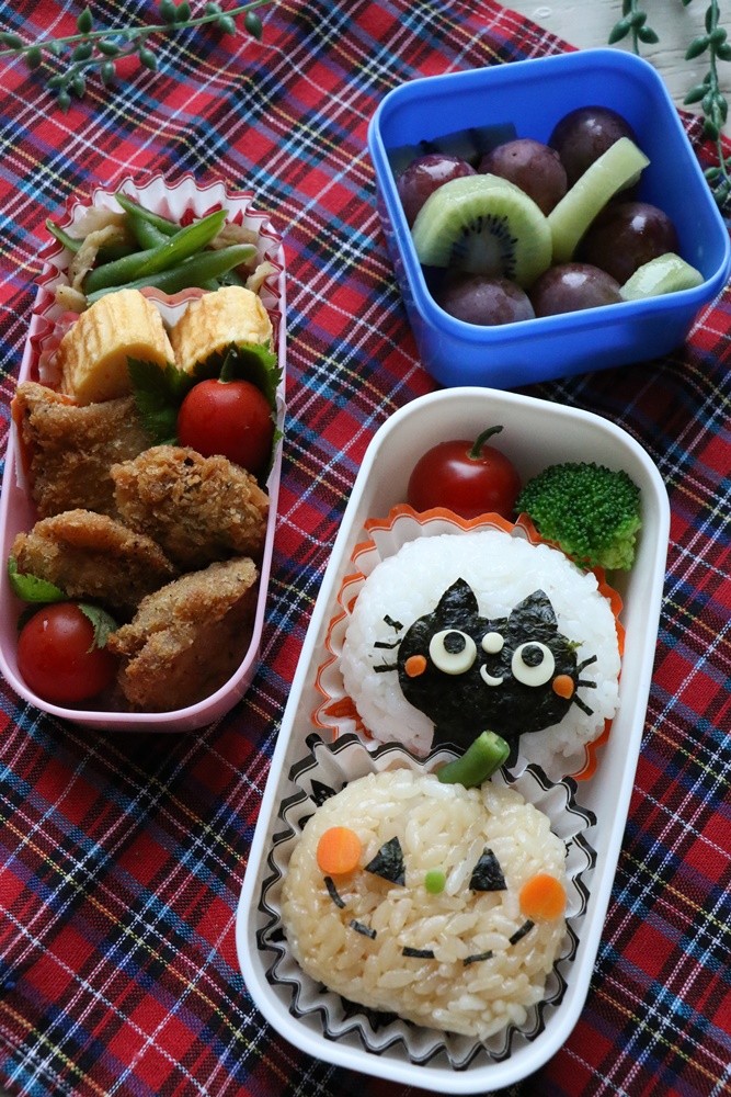 小学生姉妹弁当 秋っぽいキャラ弁 Asamiのお弁当 簡単かわいいキャラ弁の作り方