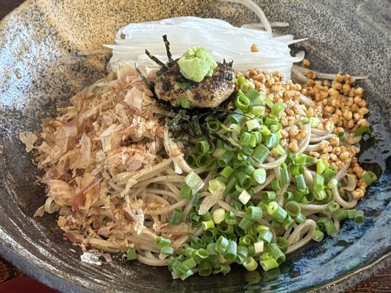 超お久しぶりに片山津温泉総湯近く「手打ちそば 楠庵」冷たいそばが