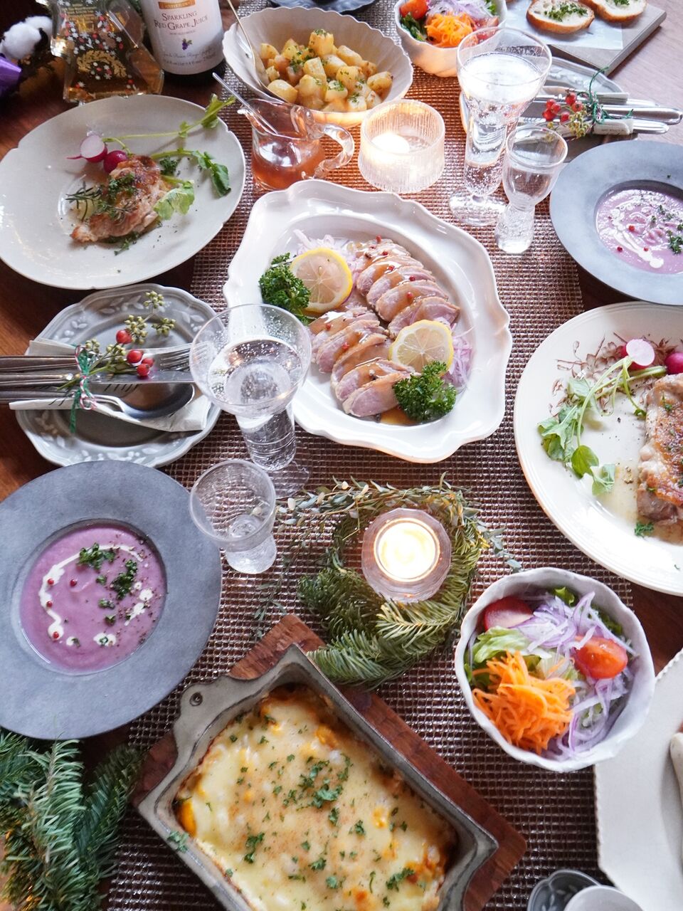 クリスマスディナー2024】テーブルコーディネートと献立の記録と