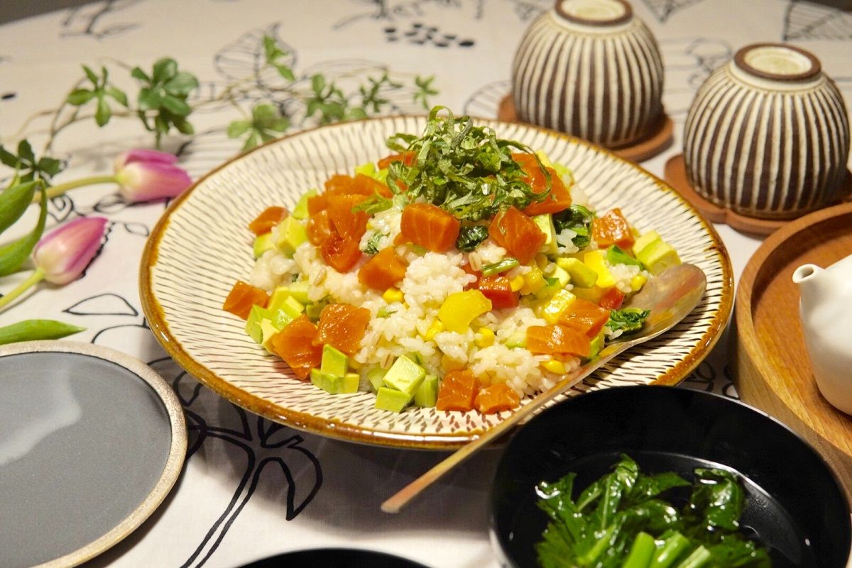 おうちごはん 超手抜きアレンジ 市販のもち麦サラダセットで華やかサラダちらし寿司ごはん 10年後も好きな家 家時間が好きになる 家事貯金 北欧インテリア Powered By ライブドアブログ