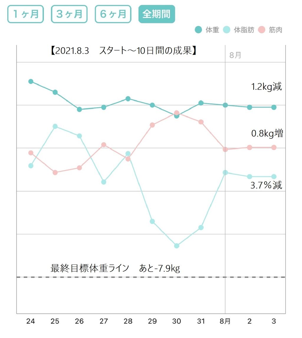 ダイエット記録 スタート 10日間の成果グラフ公開 もっと短期間で成果を出したい 10年後も好きな家 家時間が好きになる 家事貯金 北欧インテリア Powered By ライブドアブログ