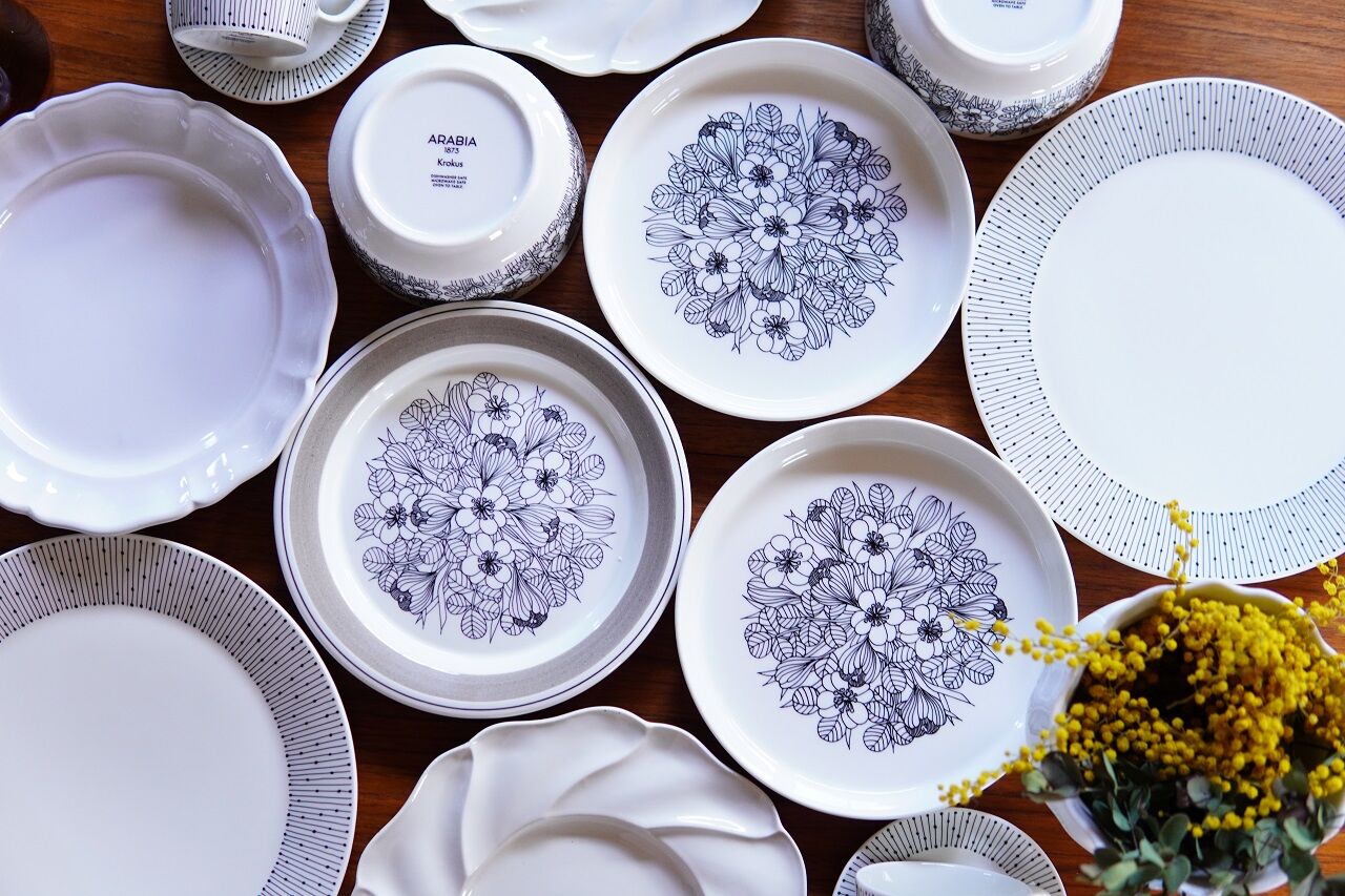 ♡アラビア　クロッカス プレート 2枚　カラー　ブラック　北欧　食器　新品 ♡アラビア クロッカス プレート 2枚 カラー ブラック 北欧 食器