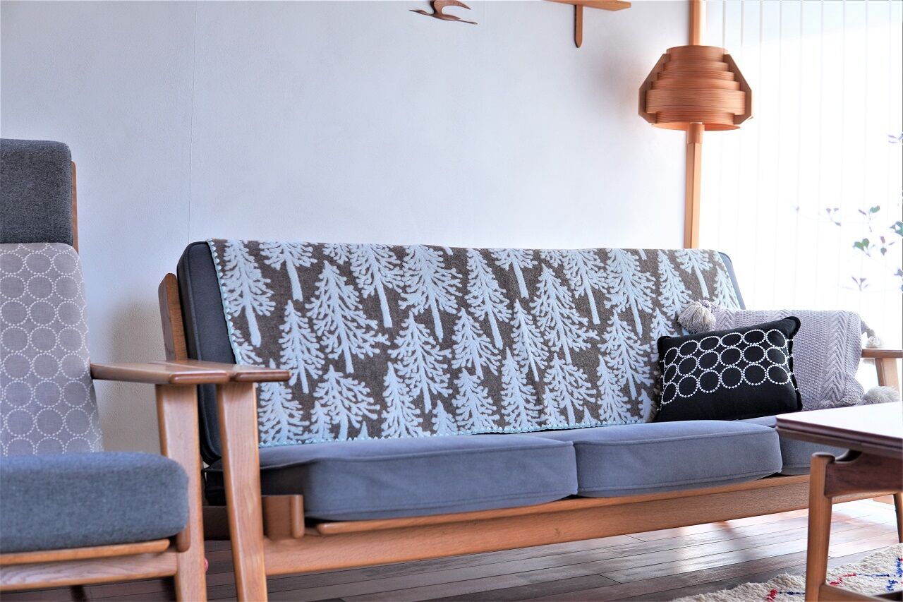 ミナペルホネン eメッツァ モミの木ブランケット 貴重 新品、未使用 ミナペルホネン】予約したブランケット「metsa」が届いた♪素敵さが