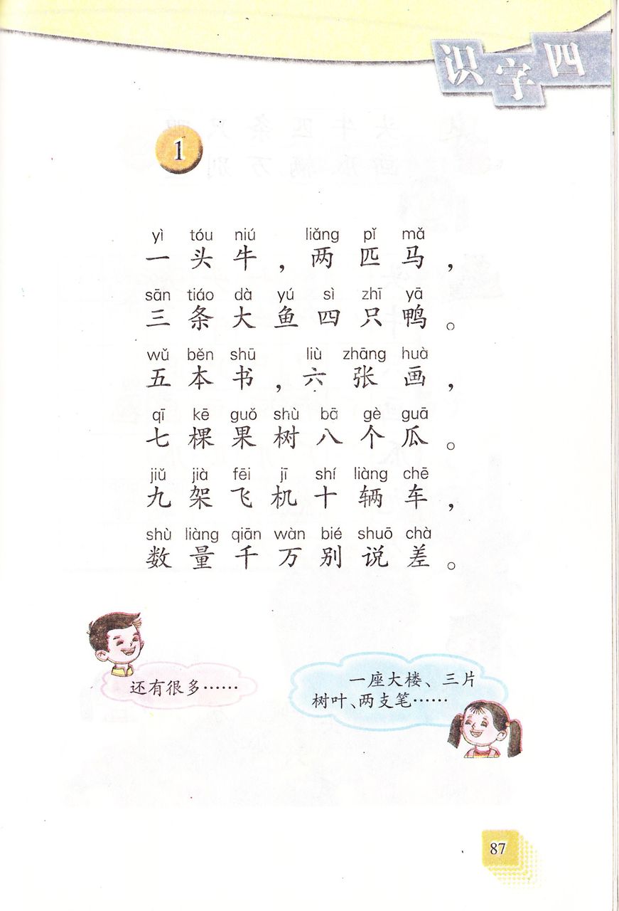 中国の小１国語教科書で中国語 认字４ 中国の小学校 国語 教科書で中国語を勉強