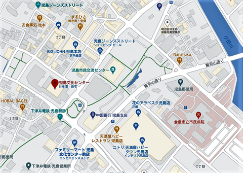 児島文化センター付近地図