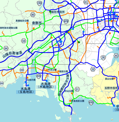 倉敷市緊急輸送道路網