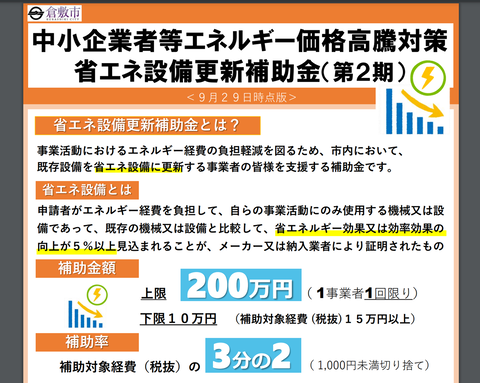 省エネ設備更新補助金