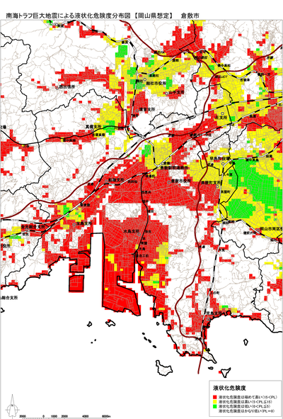 各市町村別液状化危険度分布図【倉敷市】
