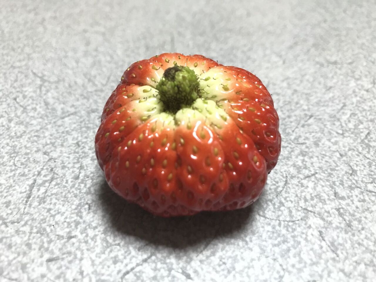 面白い形のいちごができた イノビ日記