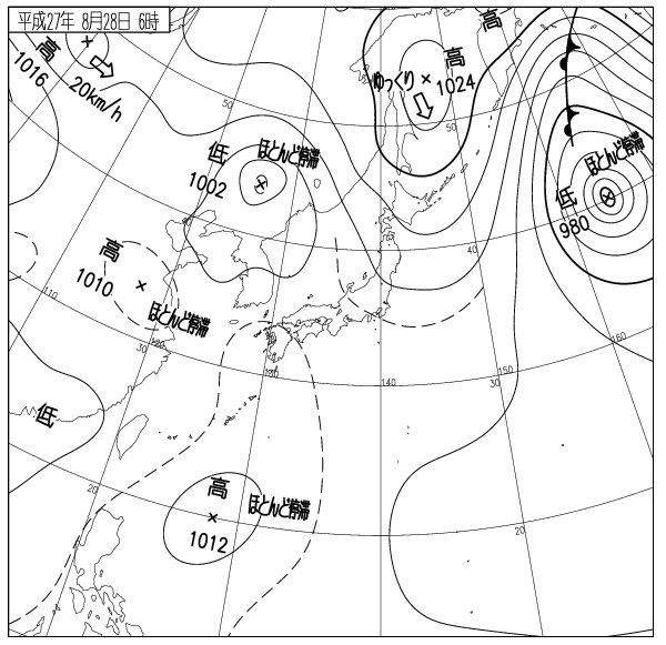 東日本は今日もやませの影響大 西から天気は下り坂 15年8月28日 ある社会人の成長日記