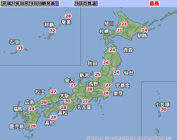 天気は周期変化 15年6月29日 ある社会人の成長日記