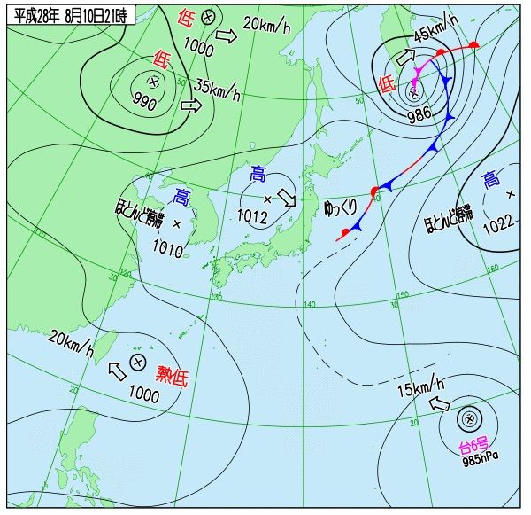 今日も広い範囲では安定した晴れに 夕立は限定的で登山日和 16年8月11日 ある社会人の成長日記