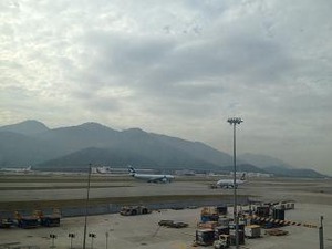 香港空港で