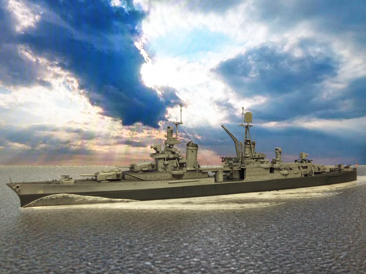 FS700060 1/700 WWII アメリカ海軍 重巡洋艦 CA-35 インディアナ