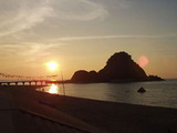 夕陽の白山島