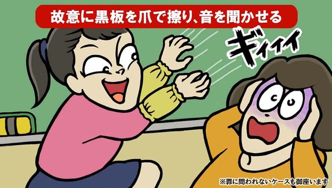 黒板を爪で擦る