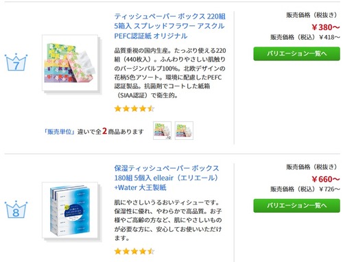 人気ティッシュ4