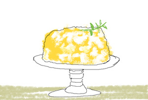 アスカ画 ミモザのケーキ