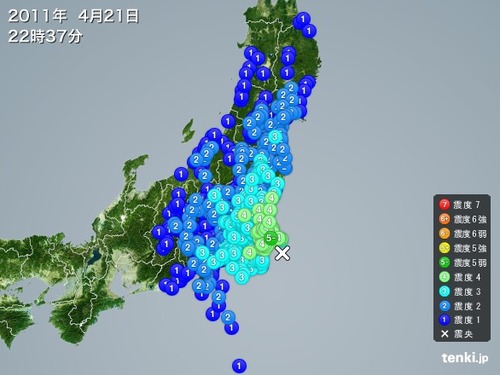 4月21日　地震