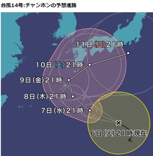 台風14ぐ