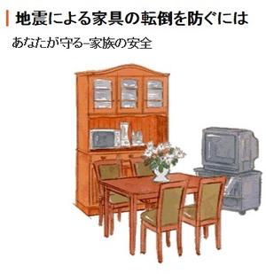 家具が倒れる