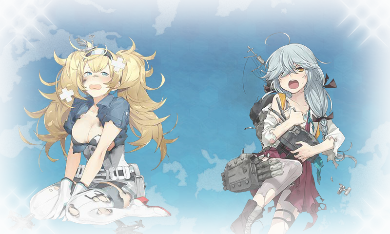 「Gambier Bay/浜波」同時大破