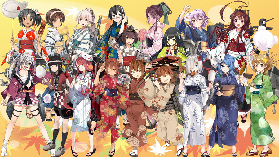 浴衣艦集合絵