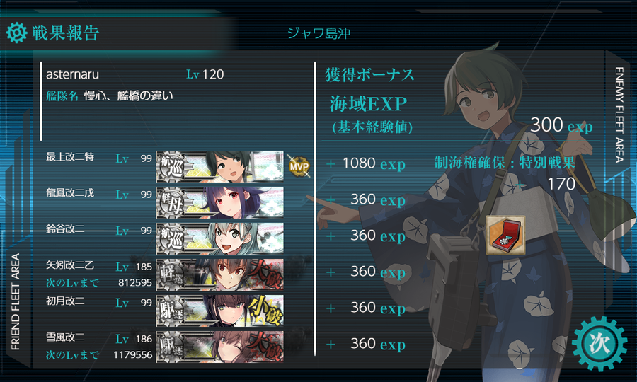 今月(9月)の#7-5【「北上改三」入り編成を考えようか】