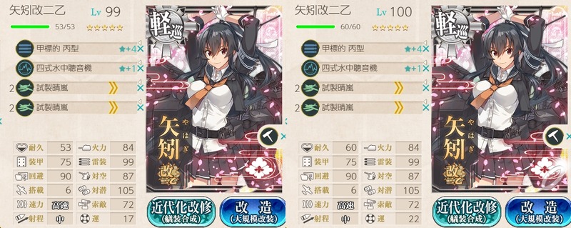 「矢矧」100Lv