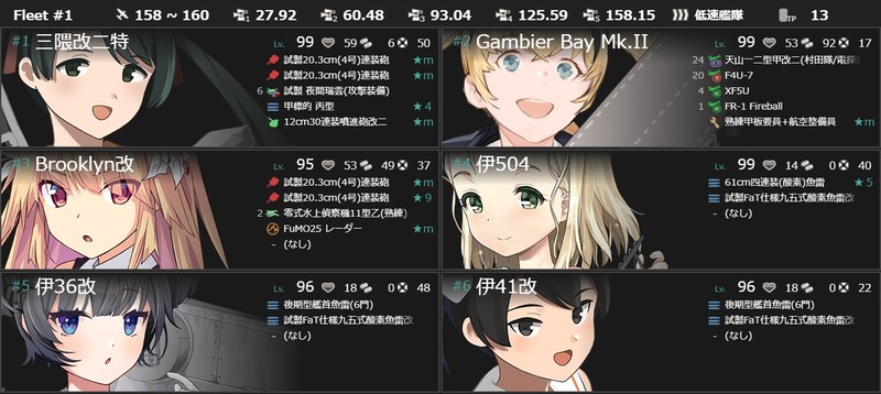 編成(#6-1)：【期間限定任務】米特務強襲艦隊+α、出撃！