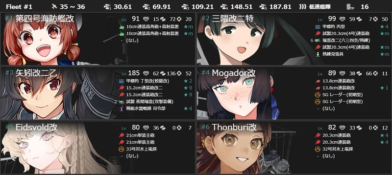 編成(#1-3/#1-4)：【期間限定任務】提督、菖蒲の湯は如何ですか?
