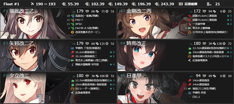 編成:【年末年始】機動部隊哨戒、南西諸島を防衛せよ!