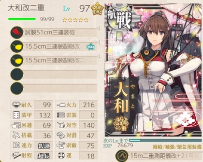 15.5cm三連装副砲改二