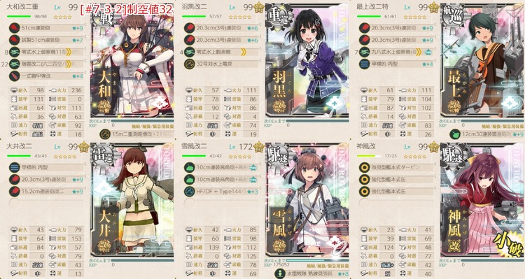 編成(#7-3-2)：【拡張作戦】重改装「大和改二重」、出撃！