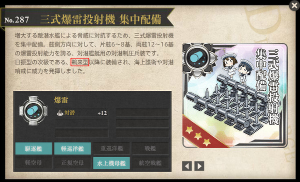 三式爆雷投射機 集中配備