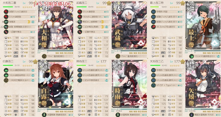 編成(#5-5):【梅雨限定月間任務】南方ソロモン方面漸減作戦!