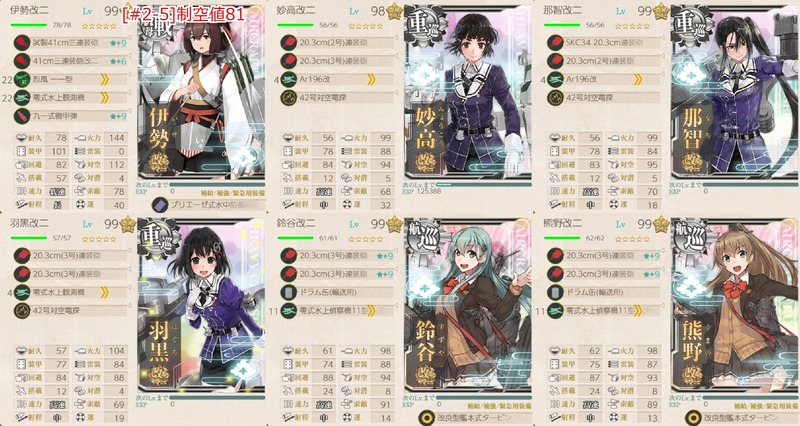 9月の[#2-5]編成(「第五戦隊」出撃せよ！
