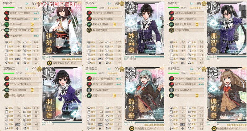 7月の[#2-5]編成(「第五戦隊」出撃せよ！