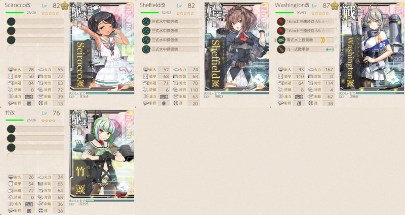 新艦娘の育成状況