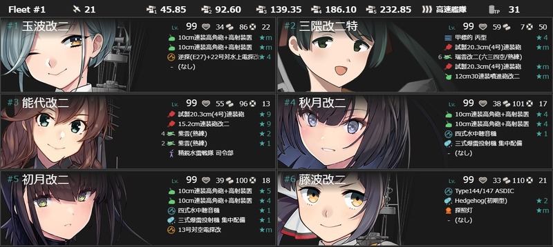 編成(#6-3)：三十二駆「玉波改二」、出撃いたします。