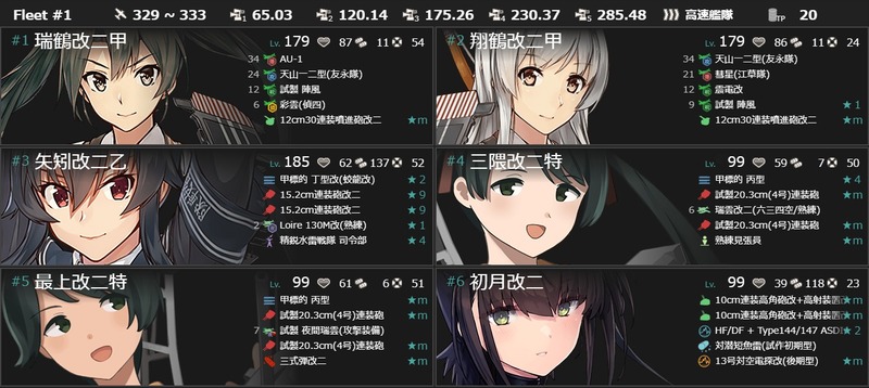編成(#5-2/#5-4):【13周年記念任務】一航戦、揺るぎません!