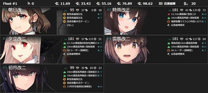 編成(#1-2)：【夏季限定任務】夏の日の「朝日」護衛