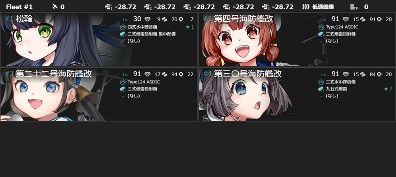 編成(#1-5)：【期間限定任務】特務強襲艦隊、抜錨せよ！