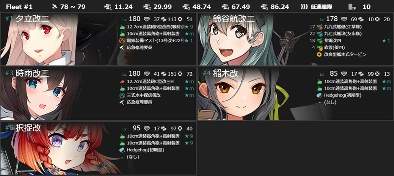 編成(#1-2/#1-3)：【梅雨拡張任務】梅雨の海上護衛強化！-222515