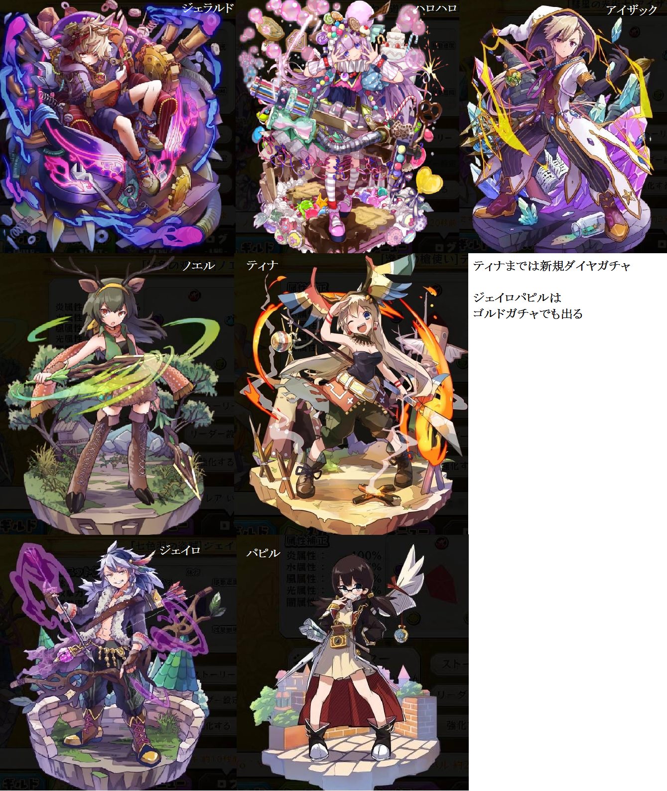 追加ユニット 進化ユニットの見た目一覧２ ロシャナク ジェラルド シエラ キャロル メルクストーリア Naruの今を生きる