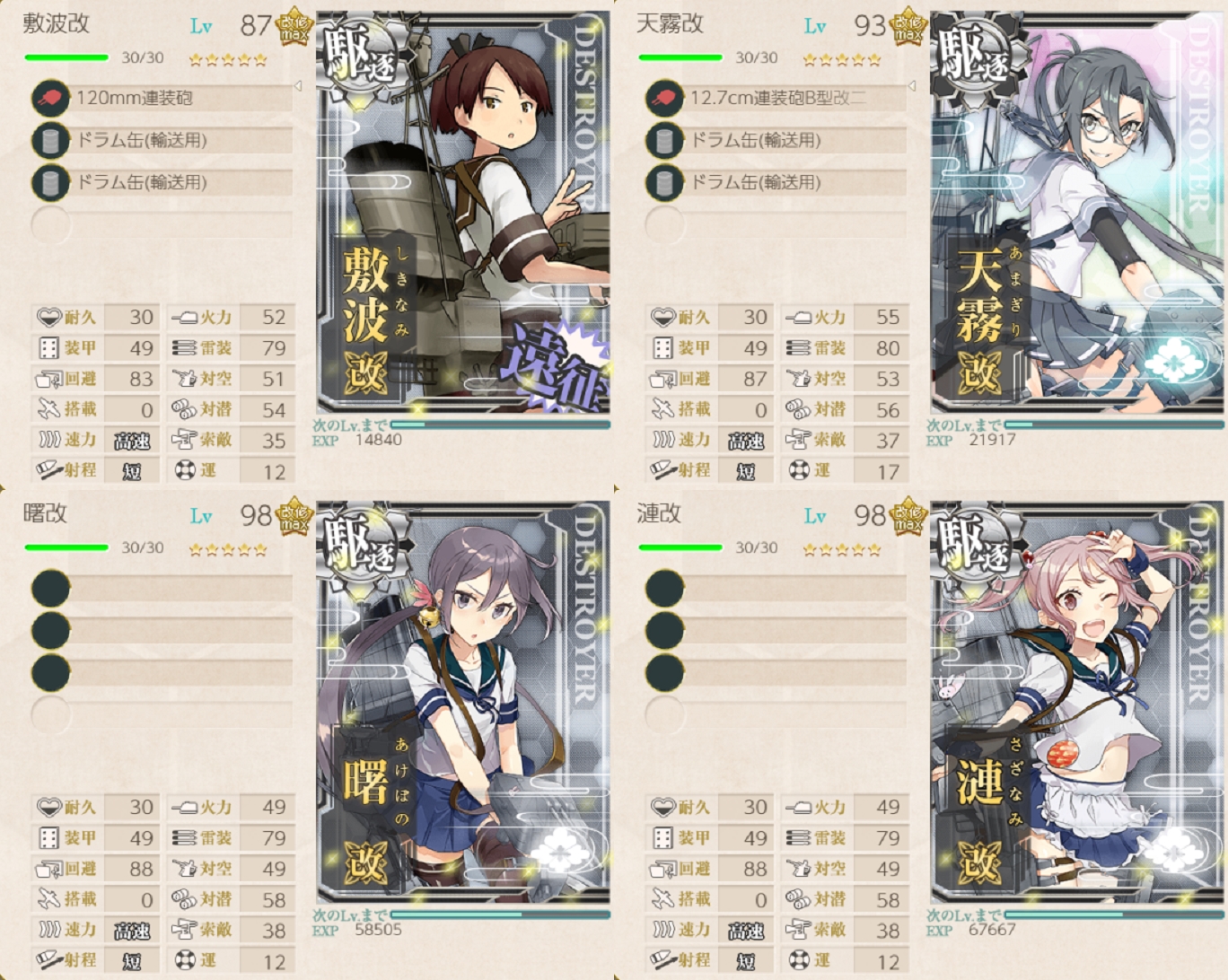2 7 金 アップデートにて 特ii型駆逐艦の改二改装 を実装予定 改二実装表を更新 Naruの今を生きる