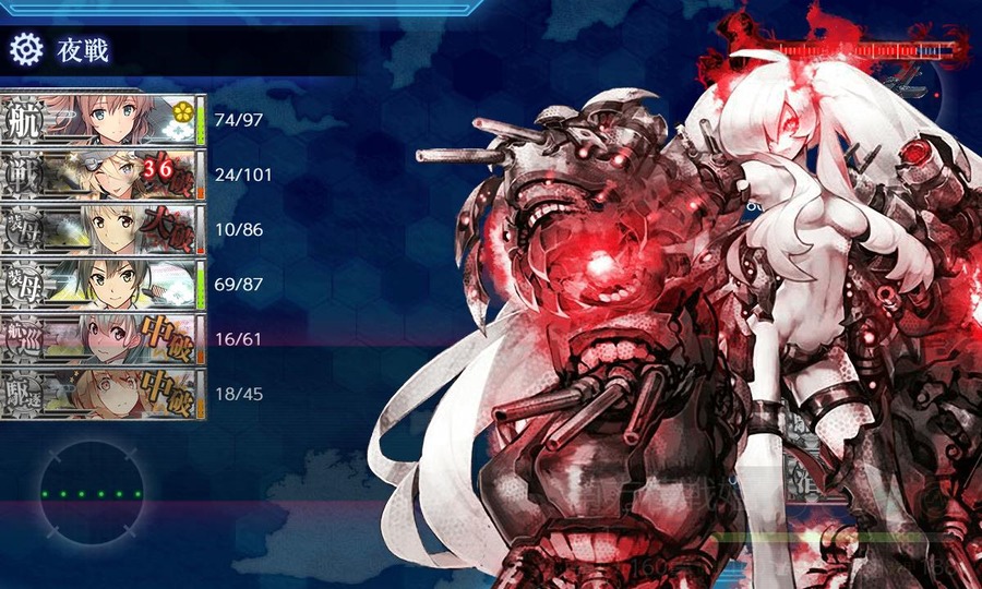 南方棲戦姫の攻撃でIowa大破
