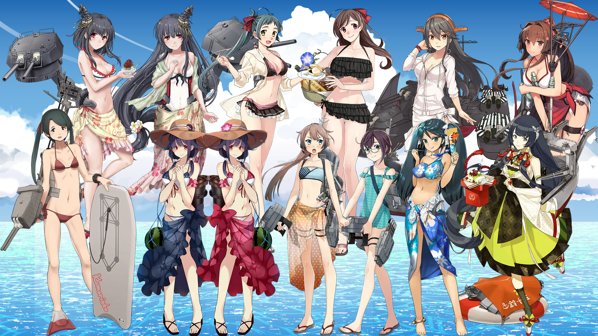 艦これ16夏仕様 水着mode グラフィックまとめ 大淀 大淀改 Libeccio Z3 を追加 Naruの今を生きる