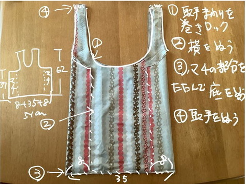 巻きロックでエコバッグを作る