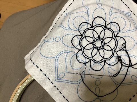 前半刺し子で縫う